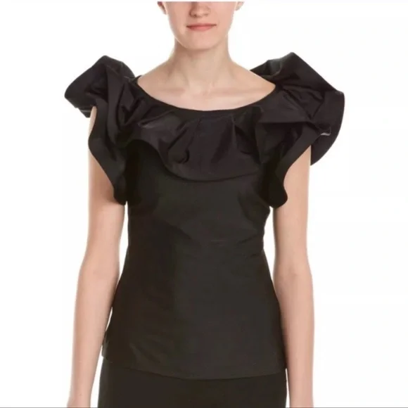 New! GRACIA Ruffle Collar Sleeve Top - Picture 4 of 9